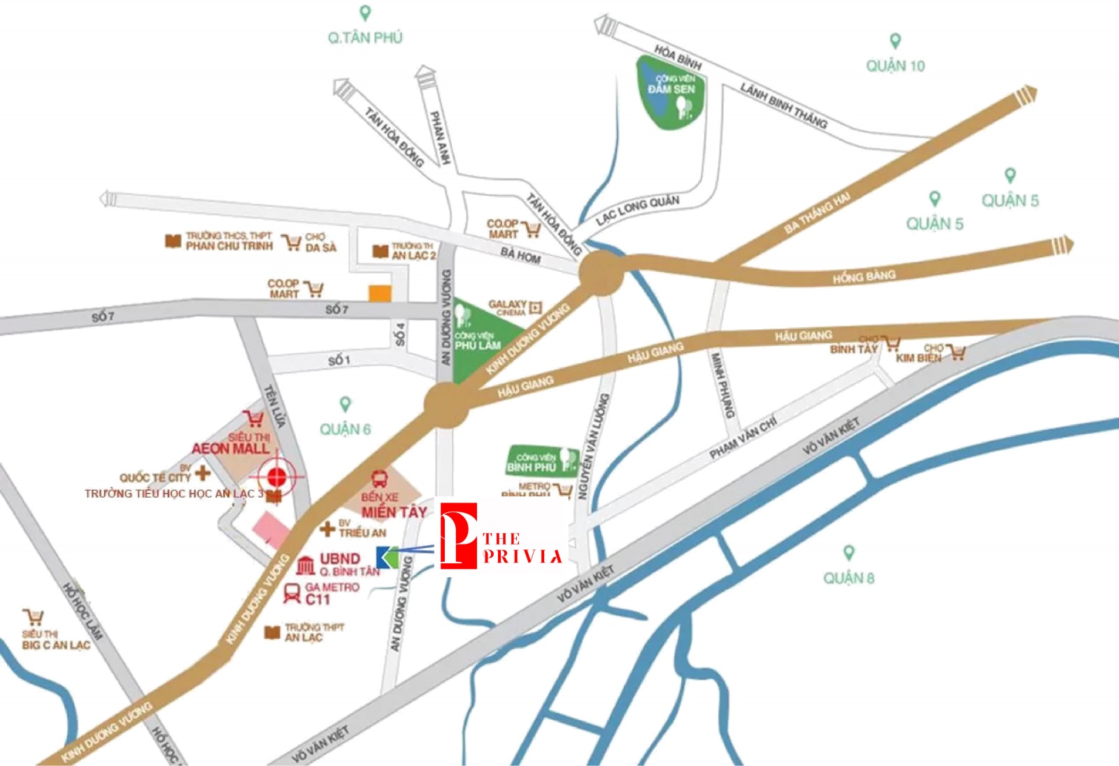 Vị trí căn hộ The Privia Bình Tân