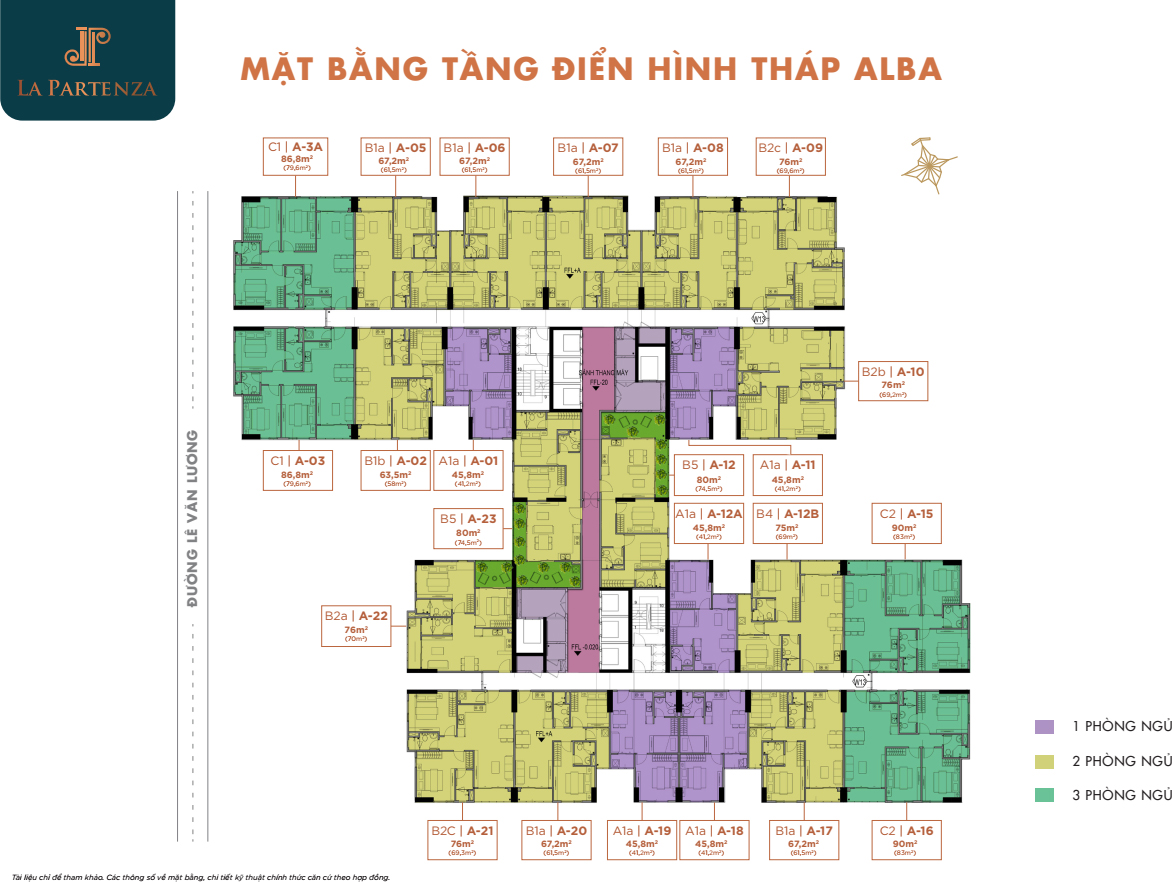 Mặt bằng tầng điển hình Tháp Alba