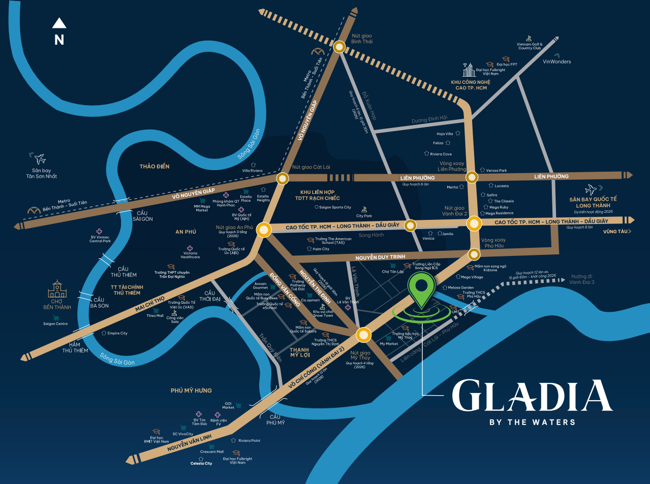 Vị trí dự án GLADIA – Khang Điền – Keppel